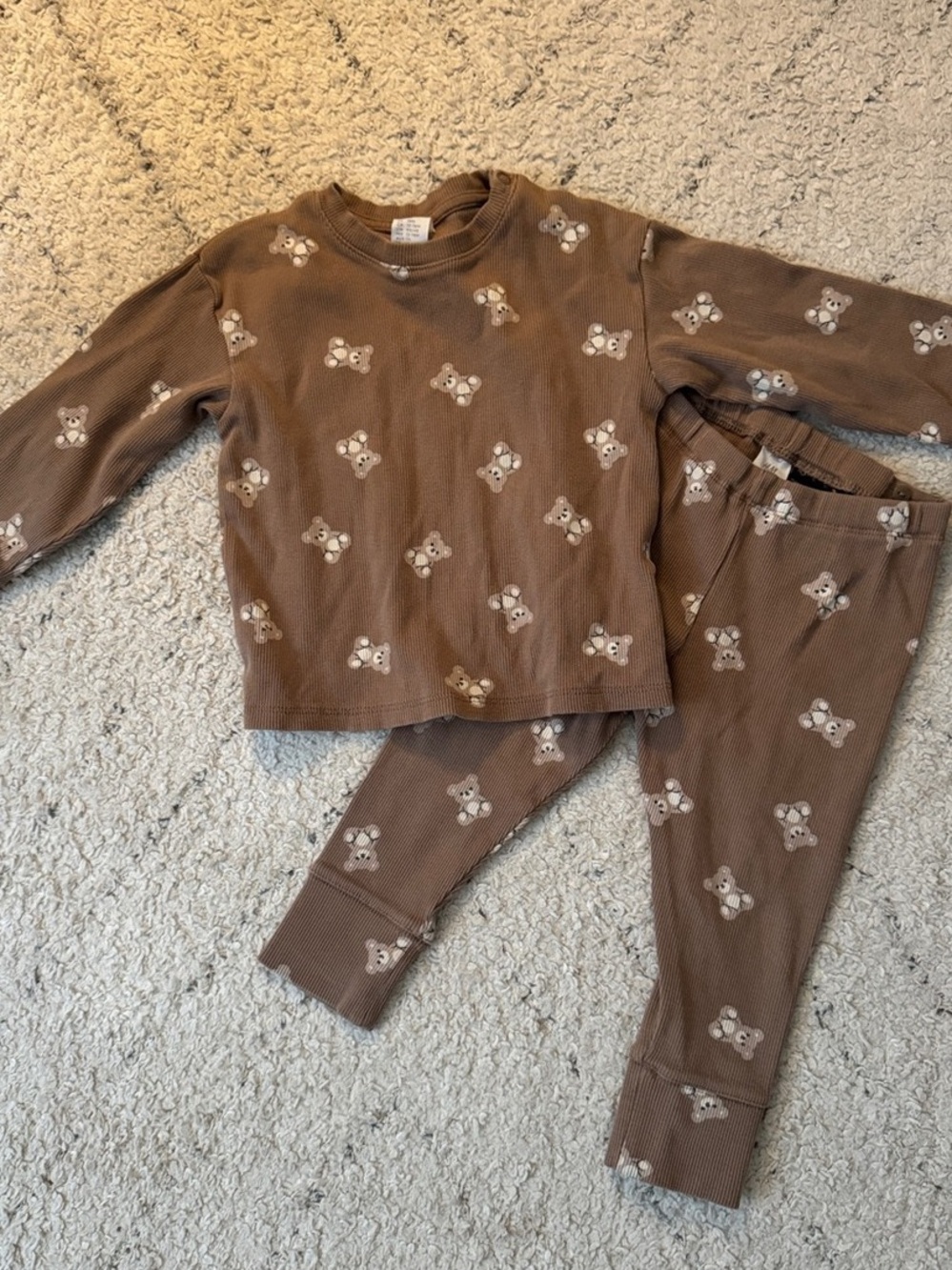 H&M Baby Bear Print Matching Set Size 18M